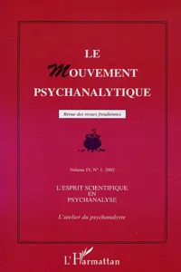 L'esprit scientifique en psychanalyse_cover