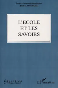 L'ÉCOLE ET LES SAVOIRS_cover