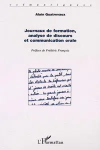 JOURNAUX DE FORMATION, ANALYSE DE DISCOURS ET COMMUNICATION ORALE_cover