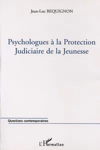 PSYCHOLOGUES À LA PROTECTION JUDICIAIRE DE LA JEUNESSE_cover