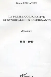 La presse corporative et syndicale des enseignants_cover