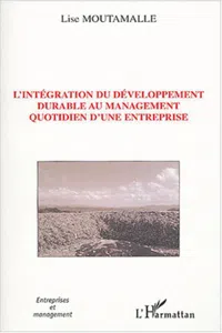 L'intégration du développement durable au management quotidien d'une entreprise_cover