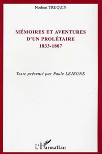 Mémoires et aventures d'un prolétaire 1833-1887_cover