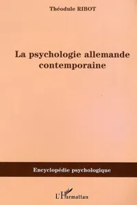 Psychologie allemande contemporaine_cover