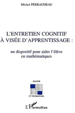 L'ENTRETIEN COGNITIF À VISÉE D'APPRENTISSAGE :