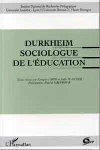 Durkheim, sociologue de l'éducation_cover