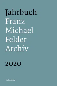 Jahrbuch Franz-Michael-Felder-Archiv 2020_cover