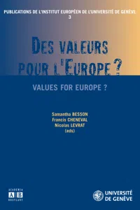 Des valeurs pour l'Europe ?_cover