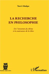 La recherche en philosophie_cover