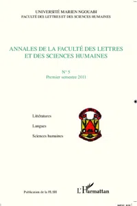 Annales de la faculté des lettres et des sciences humaines n° 5 premier trimestre 2011_cover