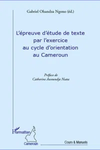 L'épreuve d'étude de texte par l'exercice au cycle d'orientation au Cameroun_cover