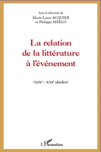 La relation de la littérature à l'événement_cover