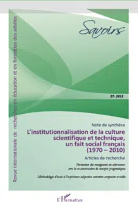 Institutionnalisation de la culture scietifique et technique, un fait social francais_cover