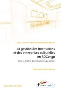 La gestion des institutions et des entreprises culturelles en RDCongo_cover