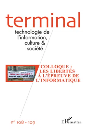 Colloque : Les libertés à l'épreuve de l'informatique