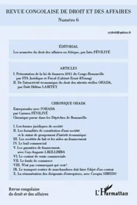 Revue congolaise de droit et des affaires n° 6_cover