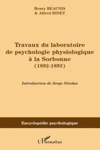 Travaux du laboratoire de psychologie physiologique à la Sorbonne_cover