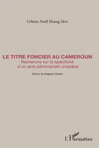 Le titre foncier au Cameroun_cover