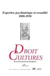 Expertise psychiatrique et sexualité 1850-1930_cover