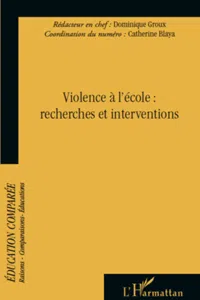 Violence à l'école : Recherches et interventions_cover