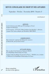 Revue congolaise de droit et des affaires N° 3_cover