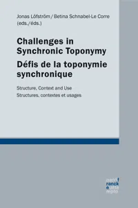 Challenges in synchronic toponymy / Défis de la toponymie synchronique_cover