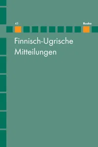 Finnisch-Ugrische Mitteilungen Band 45_cover