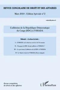 L'adhésion de la République démocratique du Congo à l'OHADA_cover