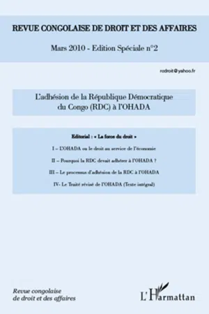 L'adhésion de la République démocratique du Congo (RDC) à l'OHADA