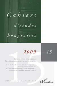 Langues finno-ougriennes : aspects grammaticaux et typologiques_cover