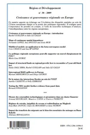 Croissance et gouvernance régionale en Europe
