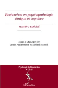 Recherches en psychopathologie clinique et cognitive_cover