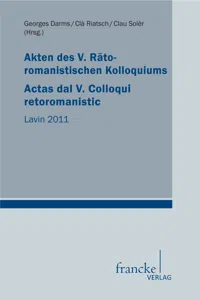 Akten des V. Rätoromanistischen Kolloquiums/Actas dal V. Colloqui retoromanistic_cover