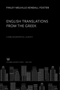 English Translations from the Greek_cover