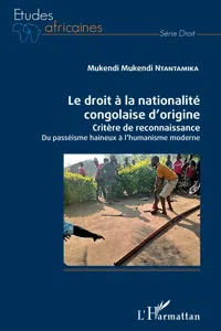 Le droit à la nationalité congolaise d'origine_cover