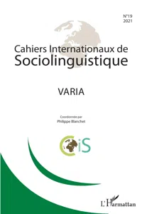 Cahiers internationaux de sociolinguistique_cover