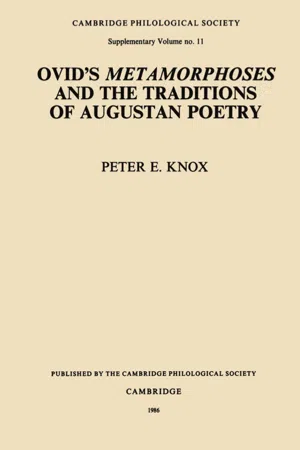 Ovid's Metamorphoses and the Traditions of Augustan Poetry