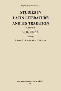 Studies in Latin Literature and Its Tradition_cover