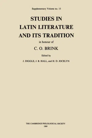 Studies in Latin Literature and Its Tradition