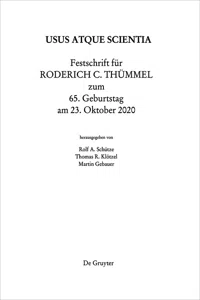 Festschrift für Roderich C. Thümmel zum 65. Geburtstag am 23.10.2020_cover