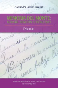 Memoria del monte: Manuel Rendón Solórzano_cover