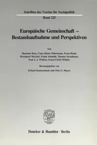 Europäische Gemeinschaft - Bestandsaufnahme und Perspektiven._cover