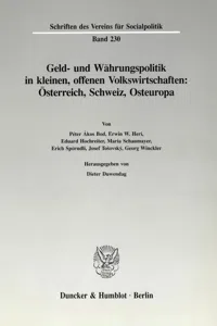 Geld- und Währungspolitik in kleinen, offenen Volkswirtschaften._cover