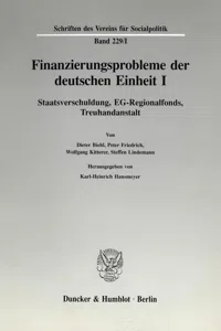 Finanzierungsprobleme der deutschen Einheit I._cover