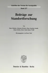 Beiträge zur Standortforschung._cover