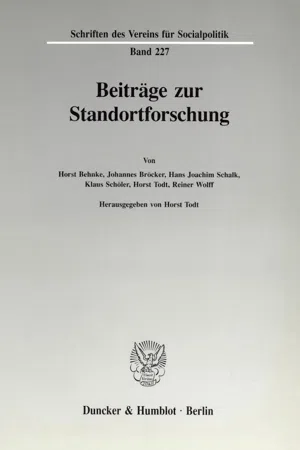 Beiträge zur Standortforschung.