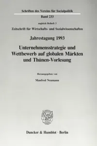 Unternehmensstrategie und Wettbewerb auf globalen Märkten und Thünen-Vorlesung._cover