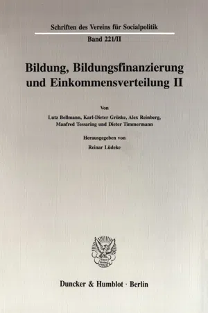 Bildung, Bildungsfinanzierung und Einkommensverteilung II.