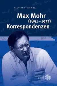 Max Mohr Korrespondenzen_cover