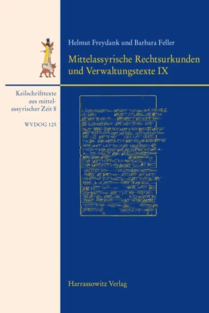 Keilschrifttexte aus mittelassyrischer Zeit / Mittelassyrische Rechtsurkunden und Verwaltungstexte IX